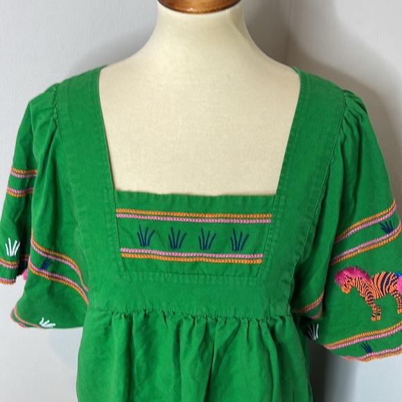 Frances Valentine‎ Picnic Zebra Print Linen-Blend Shift Dress - Picture 7 of 10